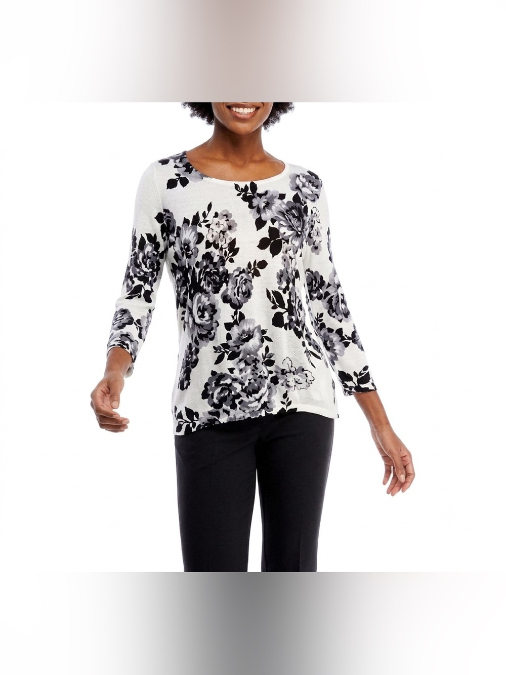 Rue Juju Floral Printed Long Sleeve Blouse (L)